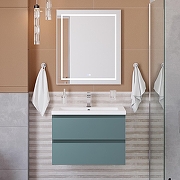 Тумба под раковину BelBagno Структура (Kraft) 75 KRAFT-750-2C-SO-AO подвесная цвет Голубой матовый-9