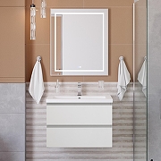 Тумба под раковину BelBagno Структура (Kraft) 75 KRAFT-750-2C-SO-BO подвесная цвет Белый матовый-8