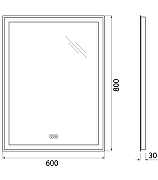 Зеркало BelBagno 60 SPC-GRT-600-800-LED-3000K-TCH-WARM с подсветкой с сенсорным выключателем и подогревом-11