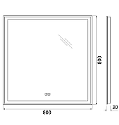 Зеркало BelBagno 80 SPC-GRT-800-800-LED-3000K-TCH-WARM с подсветкой с сенсорным выключателем и подогревом-11