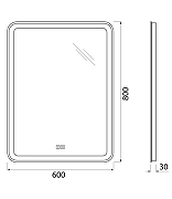 Зеркало BelBagno Марина (Marino) 60 SPC-MAR-600-800-LED-3000K-TCH-WARM с подсветкой с сенсорным выключателем и подогревом-11