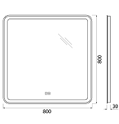 Зеркало BelBagno Марина (Marino) 80 SPC-MAR-800-800-LED-3000K-TCH-WARM с подсветкой с сенсорным выключателем и подогревом-11