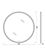 Зеркало BelBagno 80 SPC-RNG-800-LED-3000K-TCH с подсветкой с сенсорным выключателем-10