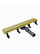 Душевой лоток Cezares Движение (Slider) SLIDER-LD-80-BORO с решеткой цвет Брашированное золото-2