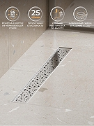 Душевой лоток Cezares Движение (Slider) SLIDER-LD-80-Cr с решеткой цвет Хром