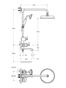 Душевая система Cezares Свобода (Liberty) LIBERTY-F-CVD-Т-01 с термостатом цвет Хром-8