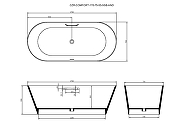 Ванна из искусственного камня Cezares Комфорт (Comfort) 170х75 CZR-COMFORT-170-75-53-SSB-HND цвет Белый матовый-6