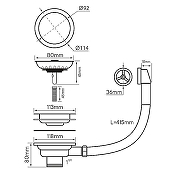 Слив-перелив для кухонной мойки Paulmark PM6022-BC цвет Медь брашированная-1