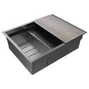 Кухонная мойка Paulmark Next-Multi Sink 58-L Uni PM785845-L-GM цвет Вороненая сталь-1