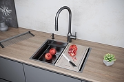 Кухонная мойка Paulmark Next-Multi Sink 58-L Uni PM785845-L-GM цвет Вороненая сталь-3