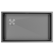 Кухонная мойка Paulmark Next-Skew 74-L Uni PM887444-L-GM цвет Вороненая сталь