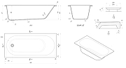 Ванна из искусственного камня Vincea 160х75 VBT-8SB1-1600 цвет Белый матовый-5