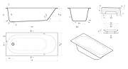 Ванна из искусственного камня Vincea 170х75 VBT-8SB1-1700 цвет Белый матовый-5
