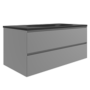 Тумба под раковину Vincea Люка Софт-Тач (Luka Soft-Touch) 100 VMC-2L100MG подвесная цвет M.Grey Soft-touch-5