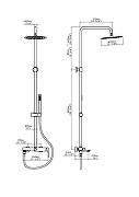 Душевая система Vincea Линеа (Linea) VSFS-4LN1GM цвет Вороненая сталь-4