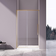 Душевая дверь Vincea Слим-Н (Slim-N) 100 VDS-4SN100CLG профиль Брашированное золото стекло прозрачное