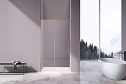 Душевая дверь Vincea Слим-Н (Slim-N) 100 VDS-4SN100CLG профиль Брашированное золото стекло прозрачное-1