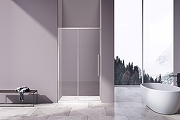 Душевая дверь Vincea Слим-Н (Slim-N) 140 VDS-4SN140CLBN профиль Брашированный никель стекло прозрачное-1