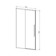 Душевая дверь Vincea Слим-Н (Slim-N) 140 VDS-4SN140CLBN профиль Брашированный никель стекло прозрачное-3