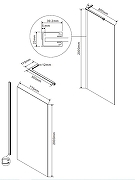 Душевая перегородка Vincea Волк-Ин (Walk-In) 80 VLSW-1H800CLBC профиль Брашированная медь стекло прозрачное-3