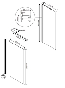 Душевая перегородка Vincea Волк-Ин (Walk-In) 110 VLSW-1H110CGBC профиль Брашированная медь стекло тонированное-3