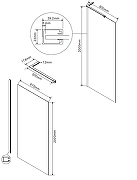 Душевая перегородка Vincea Волк-Ин (Walk-In) 90 VLSW-1H900MRBC профиль Брашированная медь стекло зеркальное-3
