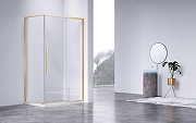 Душевой уголок Vincea Слим-Н (Slim-N) 100х90 VSR-4SN9010CLG профиль Брашированное золото стекло прозрачное-1