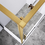 Душевой уголок Vincea Слим-Н (Slim-N) 100х90 VSR-4SN9010CLG профиль Брашированное золото стекло прозрачное-2