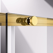 Душевой уголок Vincea Слим-Н (Slim-N) 100х90 VSR-4SN9010CLG профиль Брашированное золото стекло прозрачное-3
