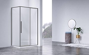 Душевой уголок Vincea Слим-Н (Slim-N) 100х90 VSR-4SN9010CLGM профиль Вороненая сталь стекло прозрачное-1