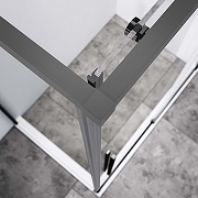 Душевой уголок Vincea Слим-Н (Slim-N) 100х90 VSR-4SN9010CLGM профиль Вороненая сталь стекло прозрачное-2