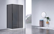 Душевой уголок Vincea Слим-Н (Slim-N) 120х80 VSR-4SN8012CGGM профиль Вороненая сталь стекло прозрачное-1