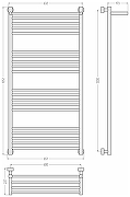 Водяной полотенцесушитель Сунержа Богема PRO 1200x600 31-0461-1260 с полкой цвет Черный матовый-3