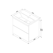 Тумба с раковиной AM.PM Gem 60 M90-FHX0602-WC0602WG подвесная цвет Белый глянцевый-8