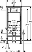 Инсталляция для унитаза Geberit Delta 20 458.134.21.3 с клавишей смыва цвет Хром-7