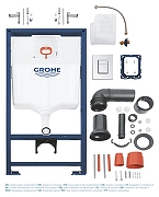 Унитаз с инсталляцией Grohe SET-Rapid-L6W цвет Белый с сиденьем Микролифт и клавишей смыва цвет Хром-9