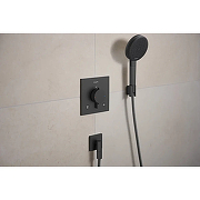 Шланговое подключение Hansgrohe FixFit Fine E 28883340 цвет Шлифованный черный хром-1