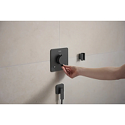 Смеситель для душа Hansgrohe Ecostat Comfort Q 33713340 с термостатом цвет Шлифованный черный хром-1