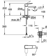Смеситель для раковины Grohe Cubeo 1017570000 цвет Хром-3