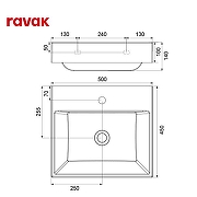 Комплект мебели для ванной Ravak Natural 50 70508076 подвесной цвет Белый глянцевый-4