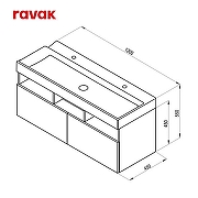 Комплект мебели для ванной Ravak Natural 120 70508080 подвесной цвет Белый глянцевый-7