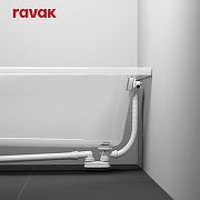 Акриловая ванна Ravak Sonata II Set 160х70 70508108 цвет Белый с каркасом, со сливом-переливом-3
