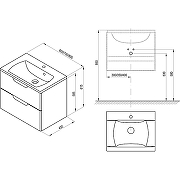 Комплект мебели для ванной Ravak Classic II 70 70508058 подвесной цвет Белый глянцевый-7
