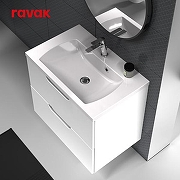 Тумба с раковиной Ravak Classic II 80 70508065 подвесная цвет Белый глянцевый-2