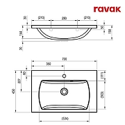 Комплект мебели для ванной Ravak Classic II 70 70508069 подвесной цвет Белый глянцевый-10