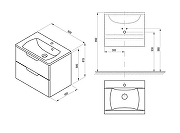Комплект мебели для ванной Ravak Classic II 60 70508072 подвесной цвет Белый глянцевый-10