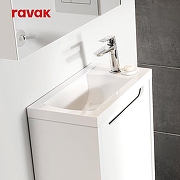 Тумба с раковиной Ravak Classic II 40 L 70508074 подвесная со смесителем для раковины цвет Белый глянцевый-2