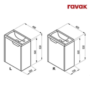 Тумба с раковиной Ravak Classic II 40 L 70508074 подвесная со смесителем для раковины цвет Белый глянцевый-7