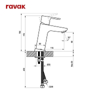 Тумба с раковиной Ravak Classic II 40 R 70508081 подвесная со смесителем для раковины цвет Белый глянцевый-9