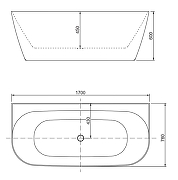 Акриловая ванна Allen Brau Priority 3 170х78 2.31003.21/PWM цвет Папирус Белый-2